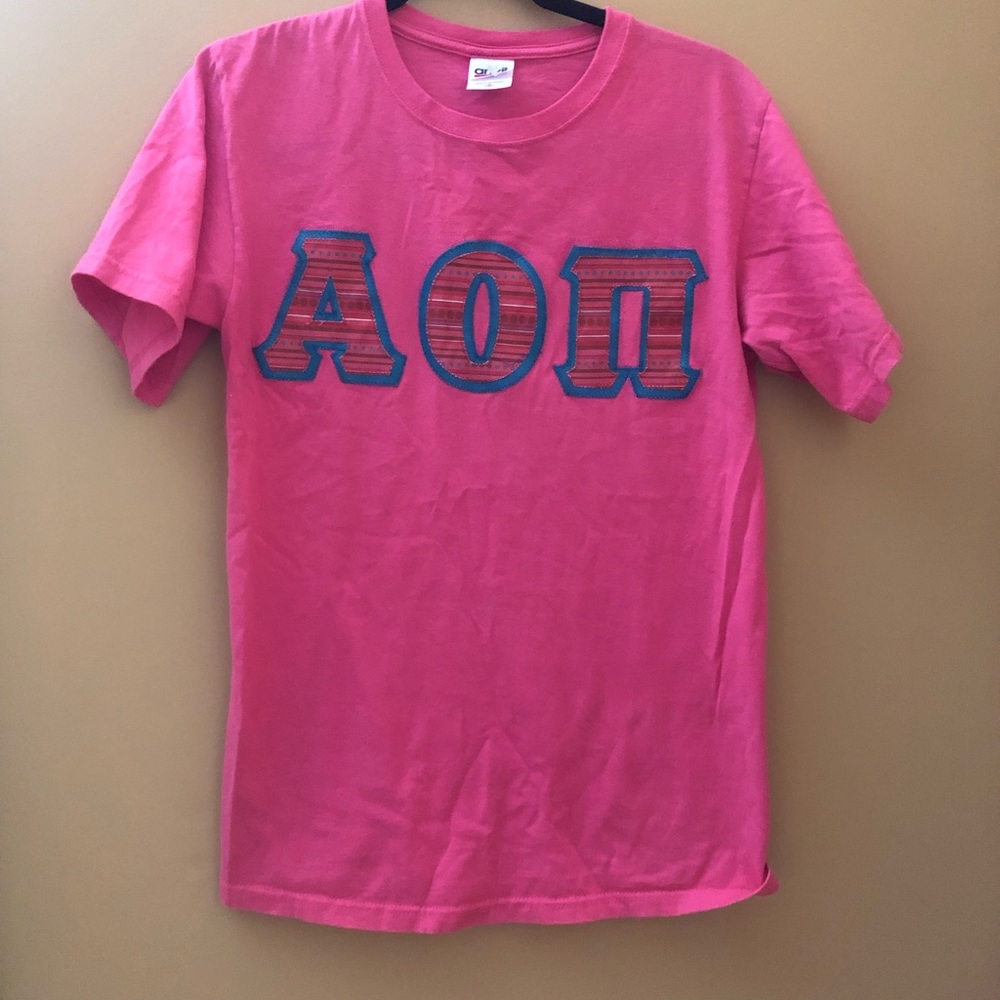 Alpha omicron pi AOII lettered shirt